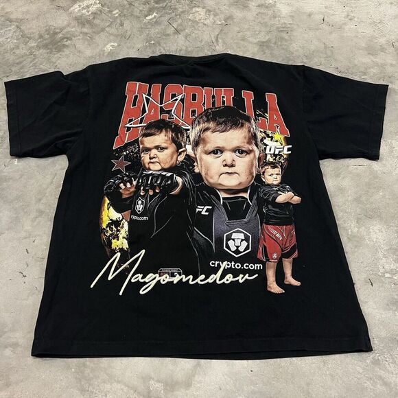 UFC Hasbulla Black Double Sided T-Shirt Men’s M Black MMA Rap Tee Y2K - Picture 3 of 5